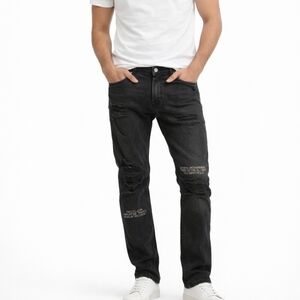 Zara Men's Charcoal Relaxed Jeans